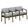 thumbnail image 1 of New Castle Designer Upholstery Three Seater with Center Arms Gray Flannel Fabric/Natural Frame, 1 of 1