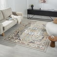 thumbnail image 4 of 8' Ivory Abstract Runner Rug, 4 of 10