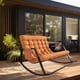 thumbnail image 1 of Sillón mecedor doble, sillón con respaldo alto, almohadilla de asiento extraíble, silla de juego de piso para decoración del hogar, apartamento Naranja, 1 of 10