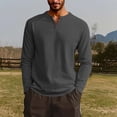 thumbnail image 2 of Awdenio T Shirts for Man Casual Long Sleeve Shirts Comfortable V Neck Solid Color Classic Tops Dressy Big and Tall Shirt Clothes, 2 of 7
