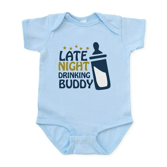CafePress - Late Night Drinking Buddy Infant Bodysuit - Baby Light Bodysuit, Size Newborn - 24 Months