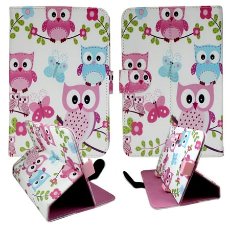 Non rotating Blue pink owl butterfly folio tablet Case for RCA 7 inch android tablet cases 7 inch Slim fit standing protective rotating universal PU leather standing cover