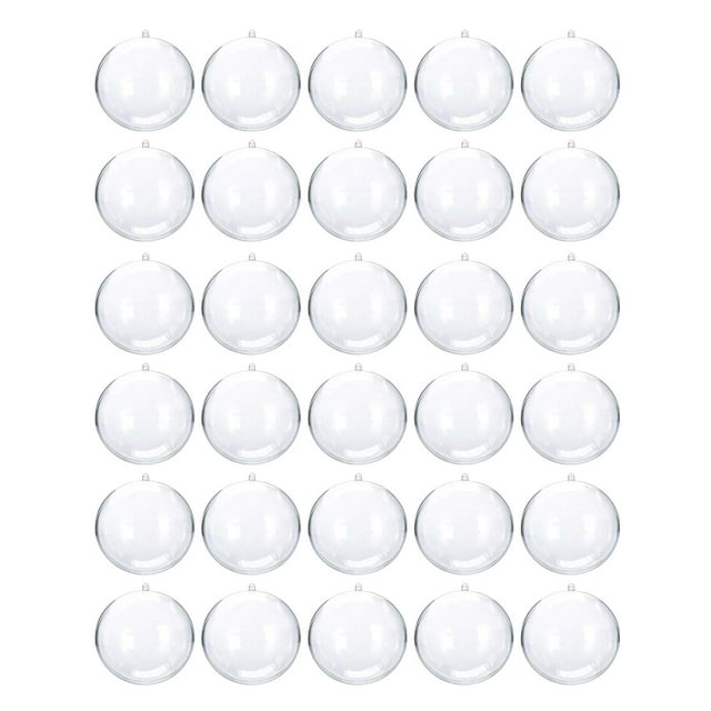 30 Uds. de adornos rellenables transparentes con bolas, decoración navideña, bolas redondas de recuerdo de boda, adornos para fiesta en casa