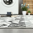 thumbnail image 3 of Hasoo 8' x 10' Rug for Living Room Modern Moroccan Easy-Cleaning Outdoor Rug for Patio, Black White, 3 of 6