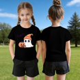 thumbnail image 5 of Kids Halloween Shirts Crew Neck Short Sleeve Halloween Tees Cute Ghost Print Casual Halloween Tops for Boys Girls Halloween Costume, 5 of 5