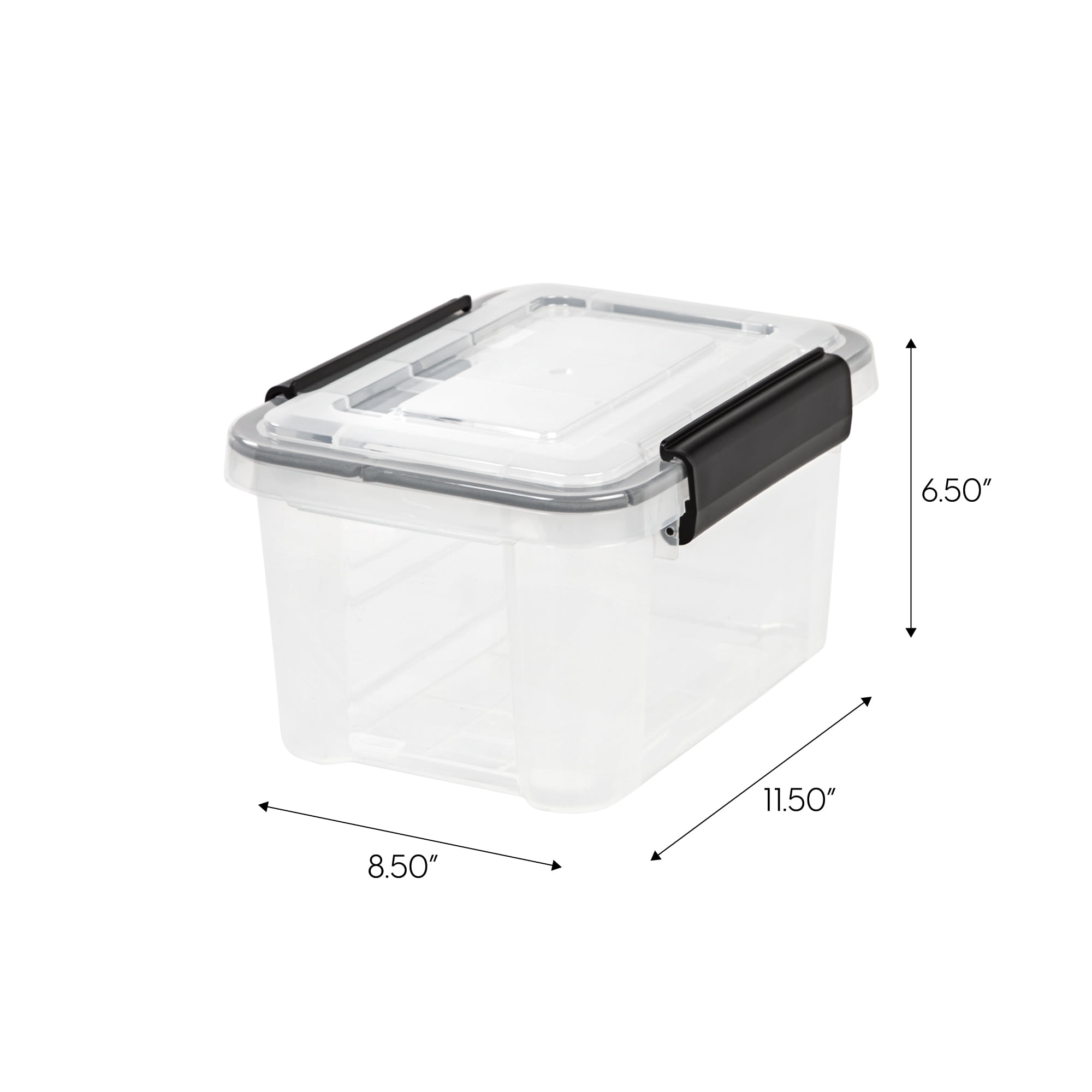 Iris USA 60 Quart Weatherpro Plastic Storage Box, 3 Pack, Clear with Blue