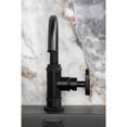 thumbnail image 2 of Kingston Brass KSD2210RKX Webb One-Handle 1-Hole Bathroom Faucet with Knurled Handle, Deck Plate, and Push Pop-Up Drain in Matte Black, 2 of 7