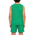 thumbnail image 2 of Lumosvexa Boys Outfits Sleeveless Crew Neck Tank Tops and Baggy Shorts Summer Casual Comfort Sets 2 Piece Army Green Size 5, 2 of 9