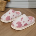 thumbnail image 5 of Xfvqtps Fuzzy Slippers for Women Cow Print Plush Furry Fluffy Soft Thick Sole Memory Foam Slip on Non-Slip Comfortable Cozy Indoor Warm Winter House Shoes, 5 of 8