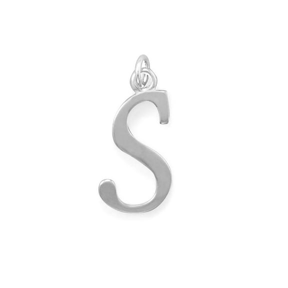 925 Sterling Silver Polished Letter S Initial Pendant Necklace Pendants S 11.2mm X 25.1mm Pendant for Women