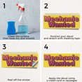 thumbnail image 5 of Mechanic Wanted Vinyl Decal 36 Inch x 14 Inch Weatherproof Heavy-Duty Adhesive Backing | Hiring Notice, Professional Auto Shops, Bold Display | Made in USA, 5 of 6