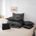 thumbnail image 5 of Manfei Victorian Damask Bedding Comforter Set 7-Piece,Black Snake Full Bedding Set,Vintage Gothic Floral Fitted Sheet Flat Sheet For Men Women,,Lightweight Room Decorative Reversible, 5 of 7