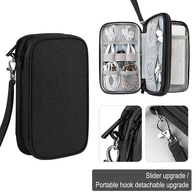 NARABB Power Hard Disk Protective Sleeve Charging Treasure U Disk Shield Headset Data Cable Digital Accessories Storage Bag Multi-layer Protective Sleeve