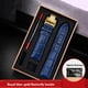 thumbnail image 3 of Correa de reloj de cuero negro y azul con hebilla de mariposa para hombre y mujer, compatible con todas las marcas de relojes, 12/14/15/16/18/19/20/22/23 mm, 3 of 5