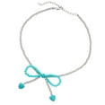 thumbnail image 7 of Vintage Neckchain Bowknot Heart Turquoise Collarbone Chain Elegant Necklace for Women Retro Jewelry Piece, 7 of 7