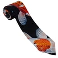 thumbnail image 3 of Zufioo Tricolor Koi Fish Trio Print Men's Silk Tie, Business Suit Tie - Anti-floating Buckle Design, Clothing Accessories Suitable for Business, Daily Life, Banquets, 3 of 7