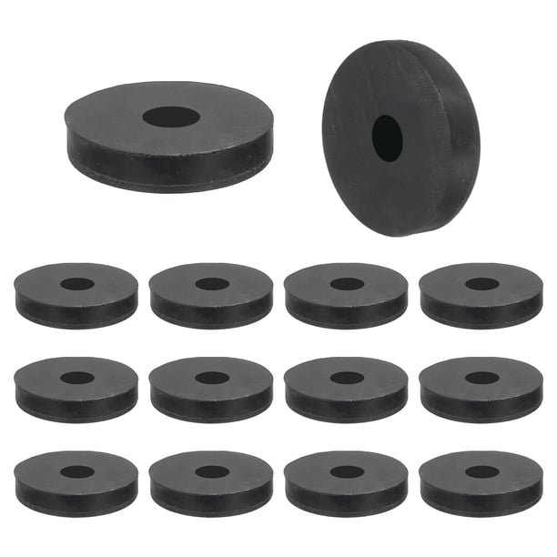 14 Pcs Espaciador de Goma Multiusos, 10mm ODx35mm IDx15 mm Grosor Aislamiento Antivibración para Hogar y Autos (Negro)