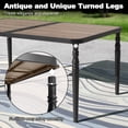 thumbnail image 3 of Nuu Garden 7-Piece All-Weather Outdoor Dining Set, 61” x 37” Large Rectangle Metal Dining Table with Wood-Grain Tabletop & 6 Ergonomic Textilene Chairs, with Umbrella Hole, Black and Brown, 3 of 10