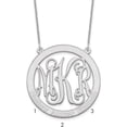 thumbnail image 4 of 14K White Gold 14Kw Large Family Monogram Necklace Made In United States xna570w, 4 of 5