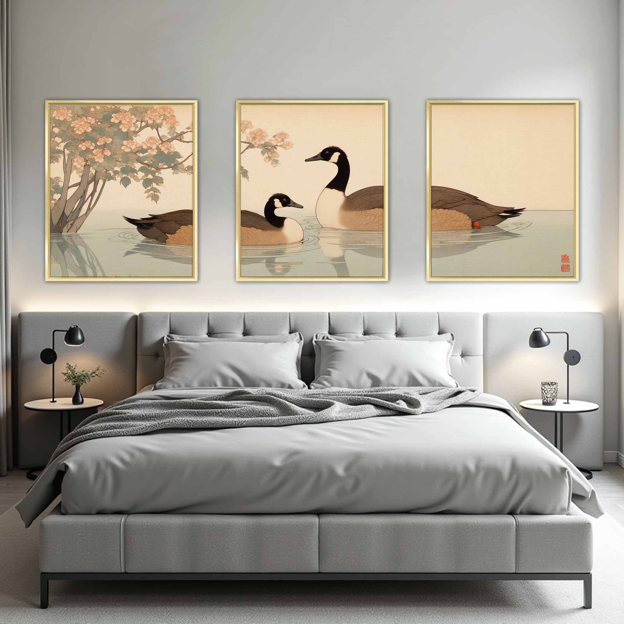 MAYEERTY Modern Abstract Wall Art Painting, Living Room Decor, Gold Aluminum Alloy Frame, 23.6"x15.8"