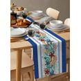 thumbnail image 3 of Nautical Starfish Navy Blue Table Runner Kitchen Dining Table Runners 71 Inches Long, Cotton Linens Washable Table Cloth Dresser Scarves for Party Holiday, 13" Wide Ocean Beach Theme Tablerunners, 3 of 6