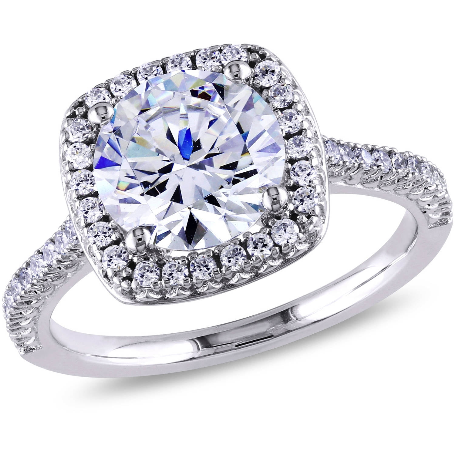 Miabella 5 Carat T.G.W. Cubic Zirconia Sterling Silver Halo ...