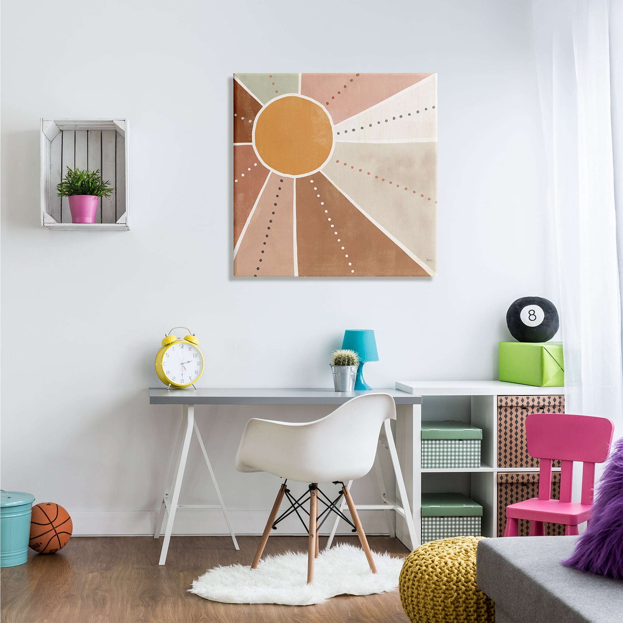 Stupell Indtries Desert Sun Rays Striped Polka Dot Pattern,30 x 30,Design by Veronique Charron