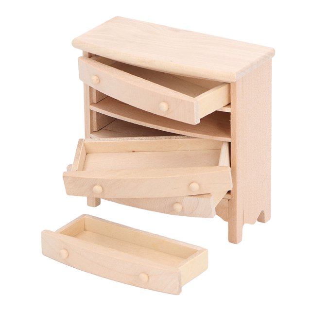 Mesita De Noche En Miniatura, Gabinete En Miniatura Para Casa De Muñecas, Madera Decorativa, Escala 1: 12, Hecha A Mano Para Cajas De Habitación Para Manualidades DIY