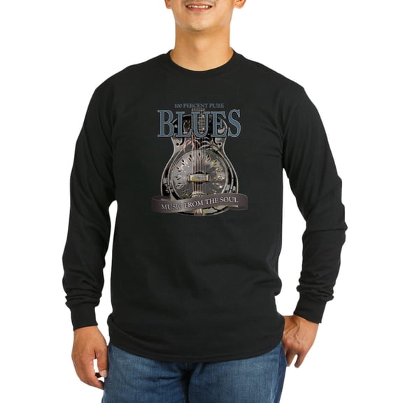 CafePress - Blues Music From The Soul Vintage Long Sleeve T Sh - Long Sleeve Dark T-Shirt