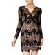 thumbnail image 1 of Vestido ajustado con flecos Jump Apparel para mujer negro 1/2, 1 of 1