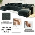 thumbnail image 5 of SOULART 144" Cloud Couch, Black-Gray U-Shaped Sectional Sofa for Living Room, Modern sofa with Ottoman, Storage Box & Cup Holders & Chenille Fabric, 5 of 10