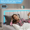thumbnail image 4 of Aunfebrco White Bed Frame with Headboard & 4 Drawers California King Upholstered Platform Storage Bed Frame with USB Ports & LED Lights, Easy Assemble, 4 of 8
