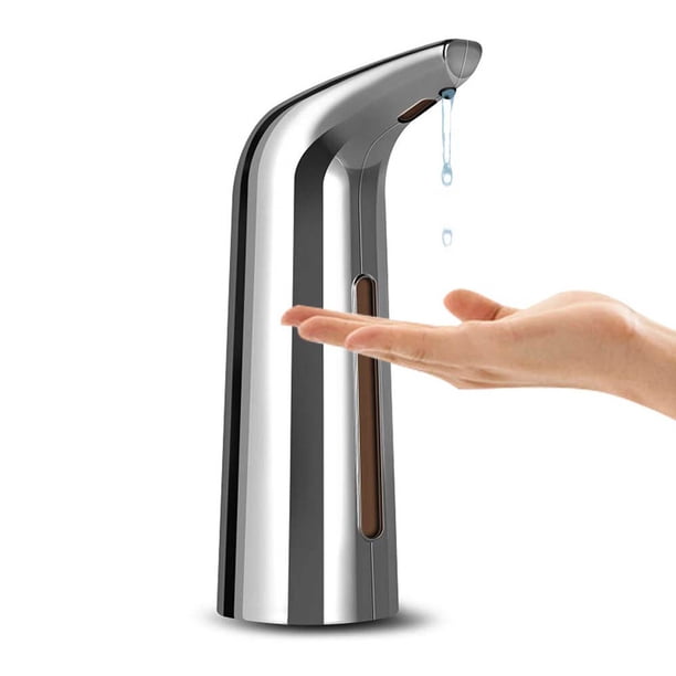 Dispensador automático de jabón, dispensador de jabón infrarrojo sin contacto de 400ml, dispensador desinfectante (1 pieza plateada)