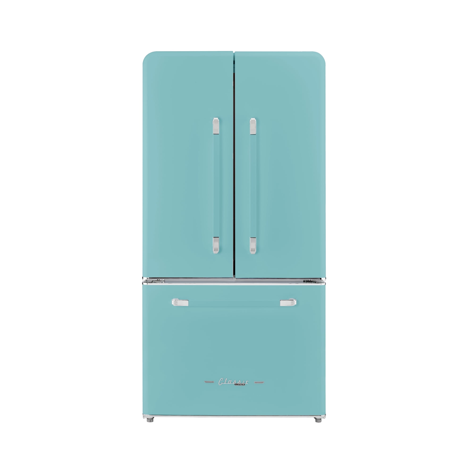 Unique Appliances Classic Retro 36" 21.4 cu ft French Door Refrigerator, Ocean Mist Turquoise