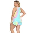 thumbnail image 4 of HDE Women's Plus Pajama Set Sleepwear PJ Short Sets Sleep Tie-Dye 1X, 4 of 5