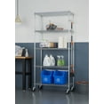 thumbnail image 2 of TRINITY EcoStorage® 5-Tier Chrome Wire Shelving Rack w/ Sidebar and Wheels, 36x18x72 - NSF, 2 of 7