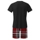 thumbnail image 2 of Mangas de Mano para Hombres Plaid Casual Home Sleepwear Manga Corta Cuello Redondo Top Y Pantalones Cortos Set, Algodón Poliéster Sala de Desgaste, 2 of 6