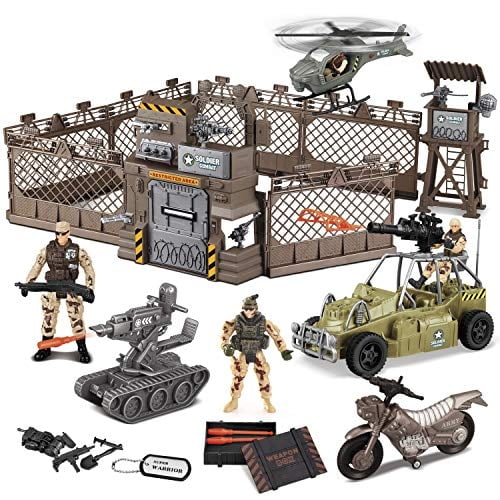JOYIN Juego de juguetes de la base militar que incluye la base militar, vehículos militare JOYIN JOYIN