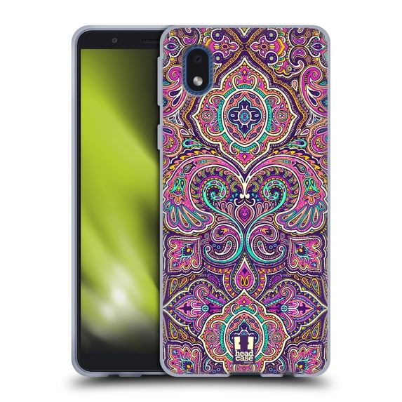 Head Case Designs Intricate Paisley Pink Soft Gel Case Compatible with Samsung Galaxy A01 Core (2020)
