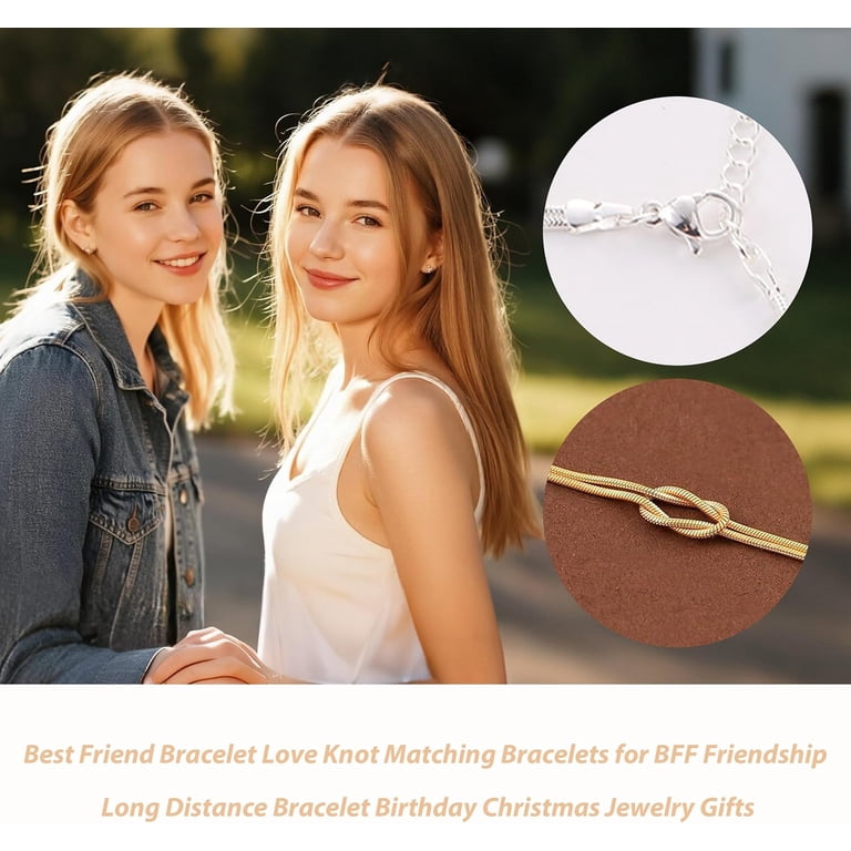 Friendship Bracelets Set - Matching Heart Braided Rope BFF Jewelry (2/3/4/5 Pcs)