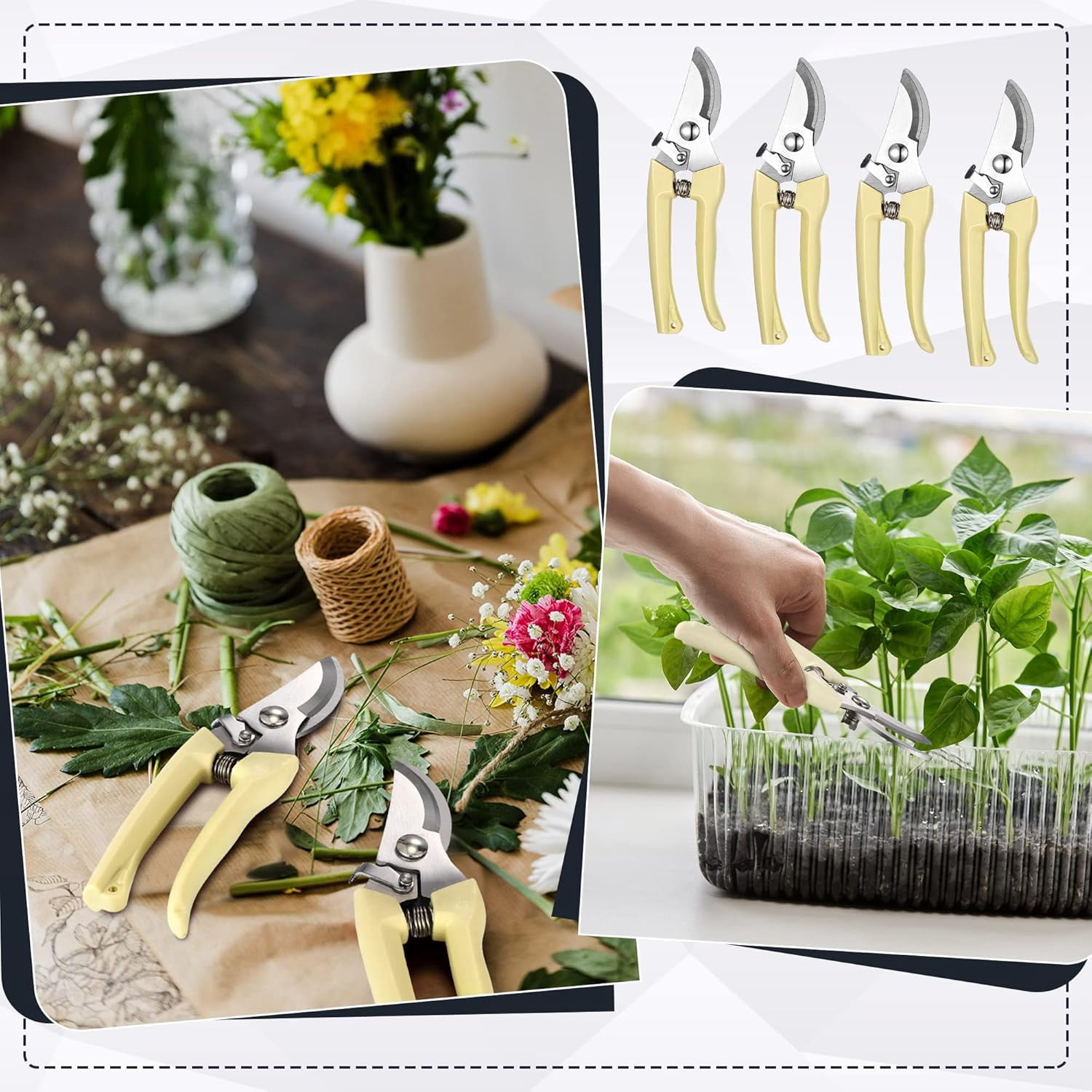 30 Garden Flower Shears Pruning Scissors Heavy Duty Plant Scissors Trimming Garden Clippers Hand Tree Pruner for Yard Gardening Plants Hedge Flower Tree Cutting Secateurs