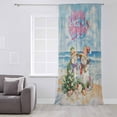 thumbnail image 3 of Coastal Christmas Semi Sheer Curtains Drapes for Living Room,Bedroom,French Doors Window 108 Inches Long,Beach Snowman Xmas Tree Shell Rustic Rod Pocket Chiffon Curtain Drapery Voile Draperies Panel, 3 of 6