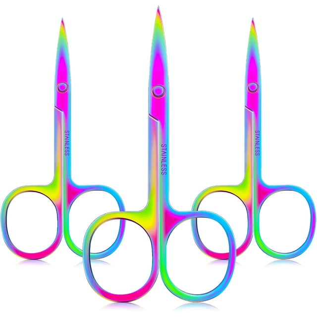 Facial Hair Scissors, Precision Grooming Kit With Rounded Safety Tip For Eyebrows, Mustache Scissors And Beard Scissors, Lightweight Stainless Steel Trimmers, Travel Friendly