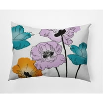 E by Design Popping Poppies Indoor/Outdoor Lumbar Throw Pillow