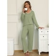 thumbnail image 5 of MINTREUS Pajamas Women's Long Sleeve Pj Set Soft 2 Piece Loungewear Sleepwear with Pockets, 5 of 5