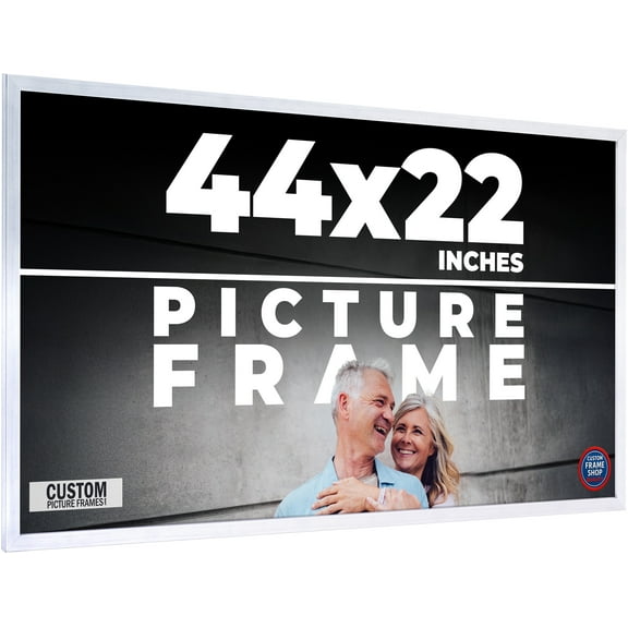 44x22 Frame Silver Real Wood Picture Frame Width 0.75 inches | Interior Frame Depth 0.5 inches |