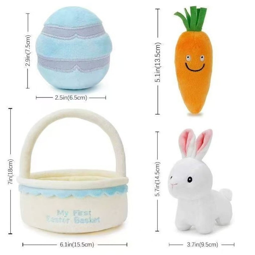 Zeiwohndc Easter Plush Toy Doll 4IN1 Stuffed Animals with Realistic Feature For Holiday