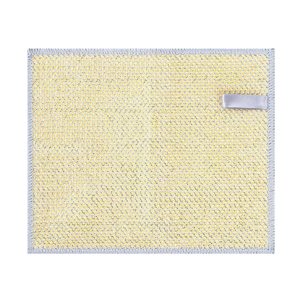 Paño de cocina de doble cara, cepillo de cocina, paño de limpieza antiadherente, Amarillo
