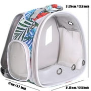 Halinfer Portable Transparent Bubble Bird Backpack with Perch, Small Bird Carrier