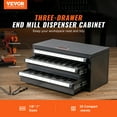 thumbnail image 2 of VEVOR End Mill Dispenser Cabinet, Three-Drawer End Mill Organizer Cabinet for 1/8" to 1", Steel End Mill Dispenser Organizer Cabinet with Labels, 29-Compartment Stackable for End Mill Storage, 2 of 9
